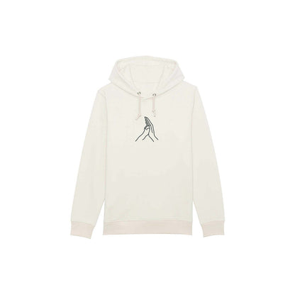 Der nachhaltige Hoodie Hand & Paw in der Farbe: Off White von Qisu. 