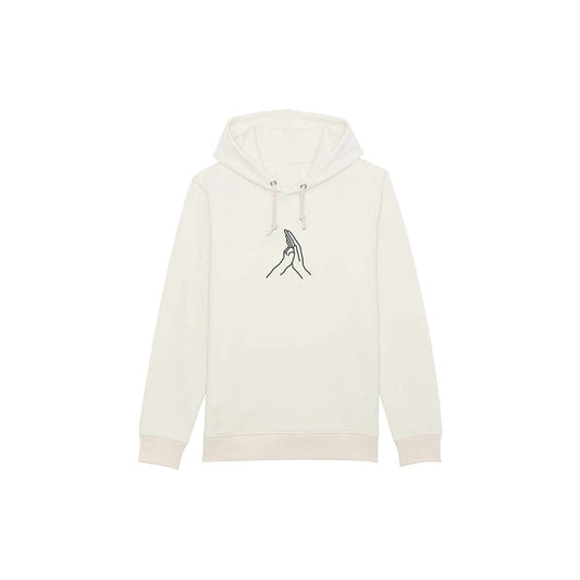 Der nachhaltige Hoodie Hand & Paw in der Farbe: Off White von Qisu. 