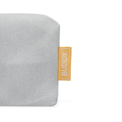 Das Logo von BUDDY. am Hundebett Jumbo in der Farbe: Stone.
