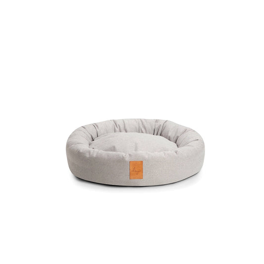 Das nachhaltige Hundebett von Denjo Dogs. Donut in der stilvollen Farbe: Nebelgrau.